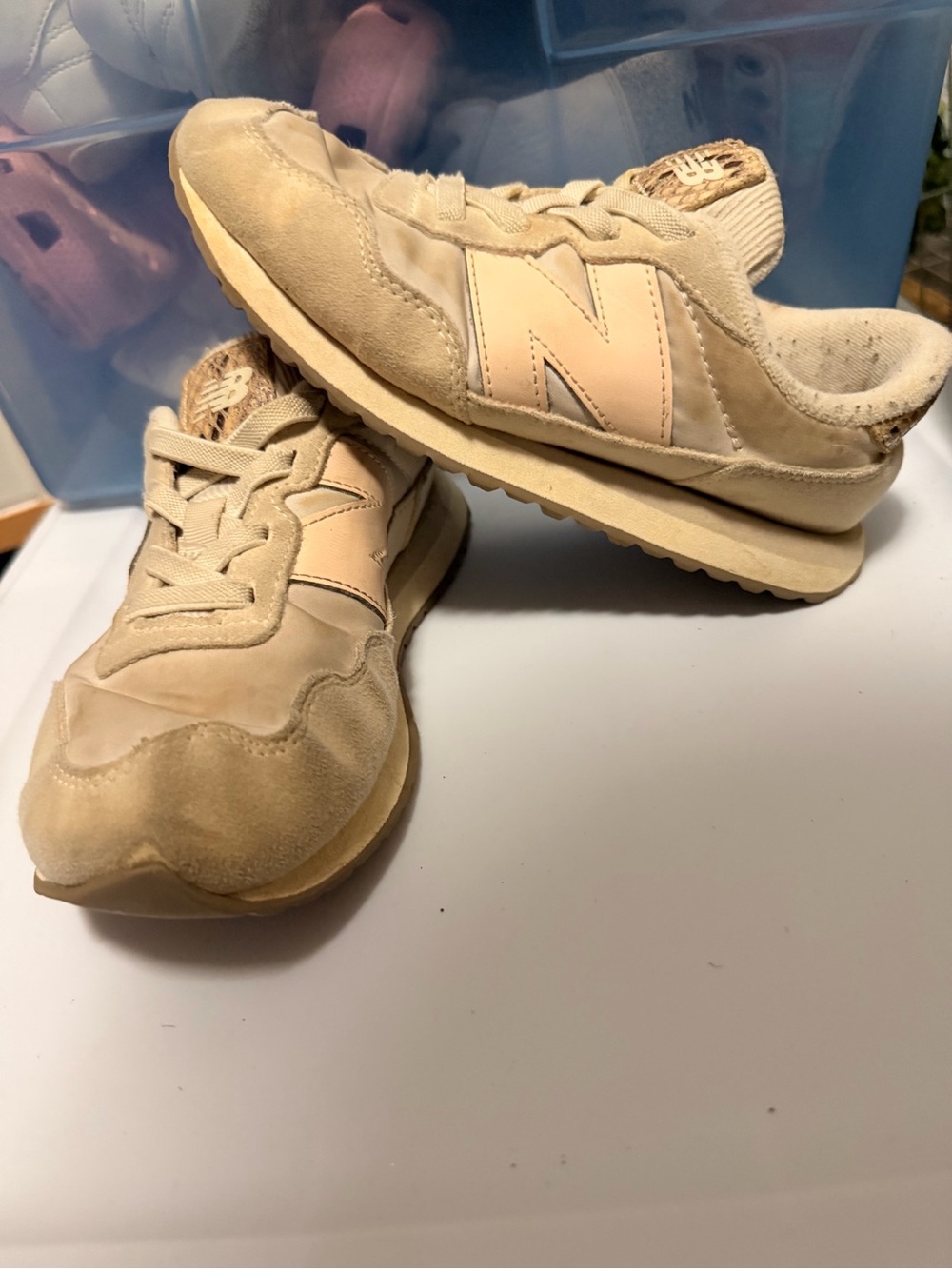 New Balance Kids Beige Cream Retro Runner Sneakers